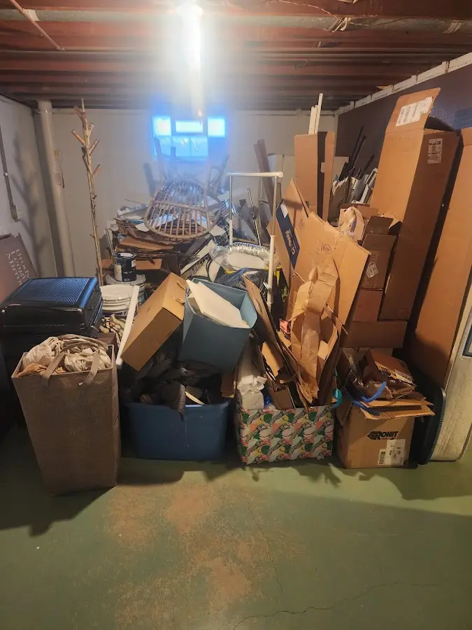 Roll-off dumpster container at job site for 2 Yard Dumpster Rental in Hopewell